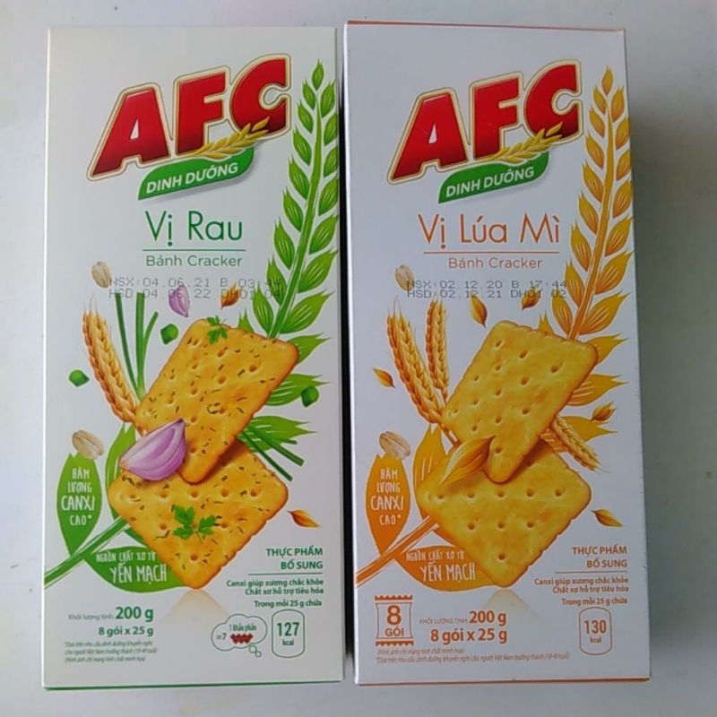 Bánh AFC Vị Rau/ Lúa Mì Hộp 200G