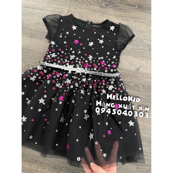 V111 - Váy ren đen sao lấp lánh SEQUIN bé gái