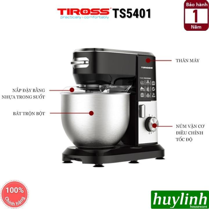 [Mã ELHAMS5 giảm 6% đơn 300K] Máy đánh trứng trộn bột Tiross TS5401 - 6 lít - 1300W