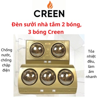 Đèn sưởi nhà tắm mùa đông 3 bóng, 2 bóng Creen