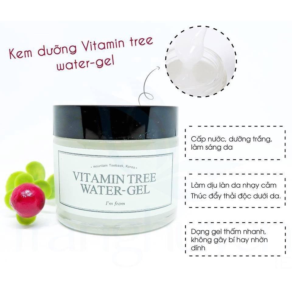 Gel Dưỡng Da I’m From Vitamin Tree Water Gel-( New) Ảnh thật, gel dưỡng ẩm cấp nước sáng da