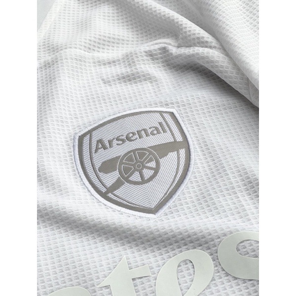 Set bộ quần áo bóng đá vải gai thái clb arsenal áo trắng quần đen mới nhất 2022