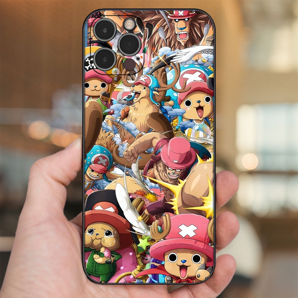 Ốp lưng iPhone 12 Pro dẻo đen cạnh vuông in hình Chopper One Piece Đảo Hải Tặc