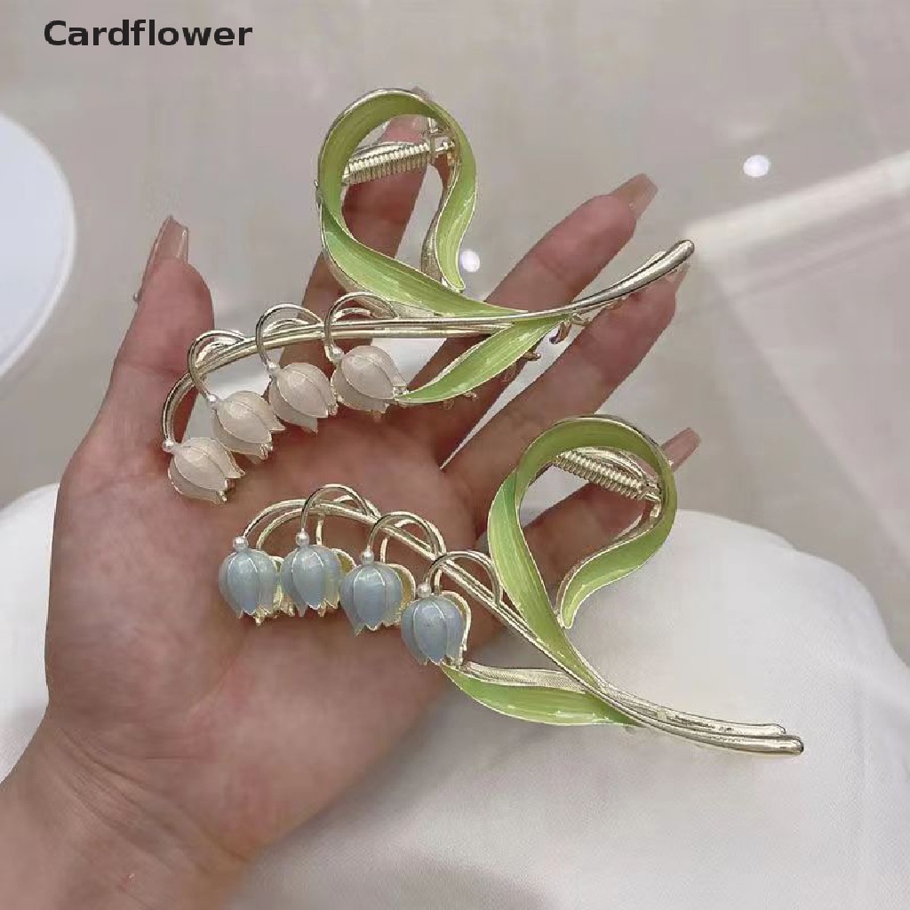 &lt; Cardflower &gt; Kẹp Tóc Hình Hoa Tulip Tráng Men Nhẹ Nhàng Thanh Lịch Cho Nữ Giảm Giá