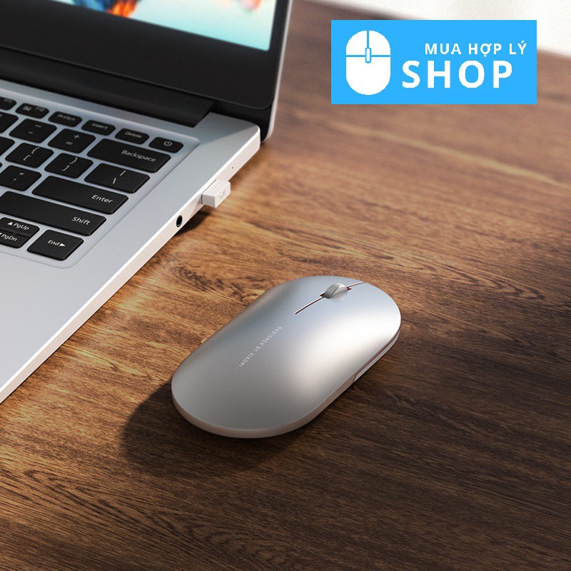 Chuột Không Dây Bluetooth, Wireless Xiaomi 2020 Thời Trang Vỏ Kim Loại - Hàng Nhập Khẩu