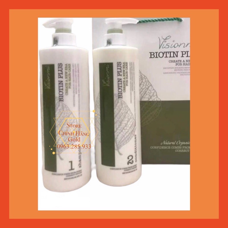 Bộ Dầu Gội Xả Visionmi Biotin Plus Tái Tạo Cấu Trúc Tóc 800ml*2 - Chính Hãng