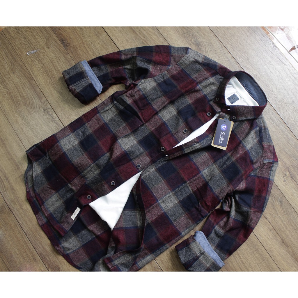 Sơ mi flannel mùa thu (60kg - 90kg) NoBrand