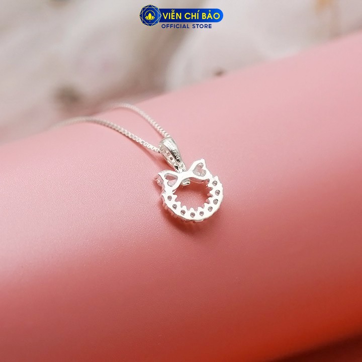 Dây chuyền nữ nơ nạm cườm chất liệu bạc S925 thời trang phụ kiện trang sức nữ Viễn Chí Bảo D400798