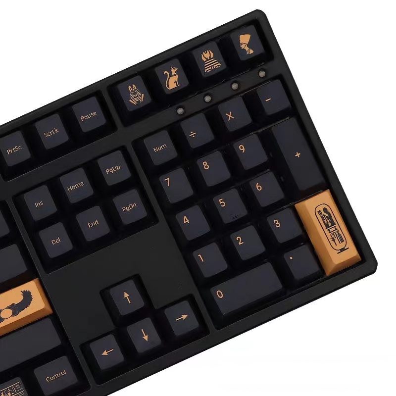 129 keys Pharaoh Keycap Cherry Profile PBT sublimation keycaps 61/64/68/87/96/98/104