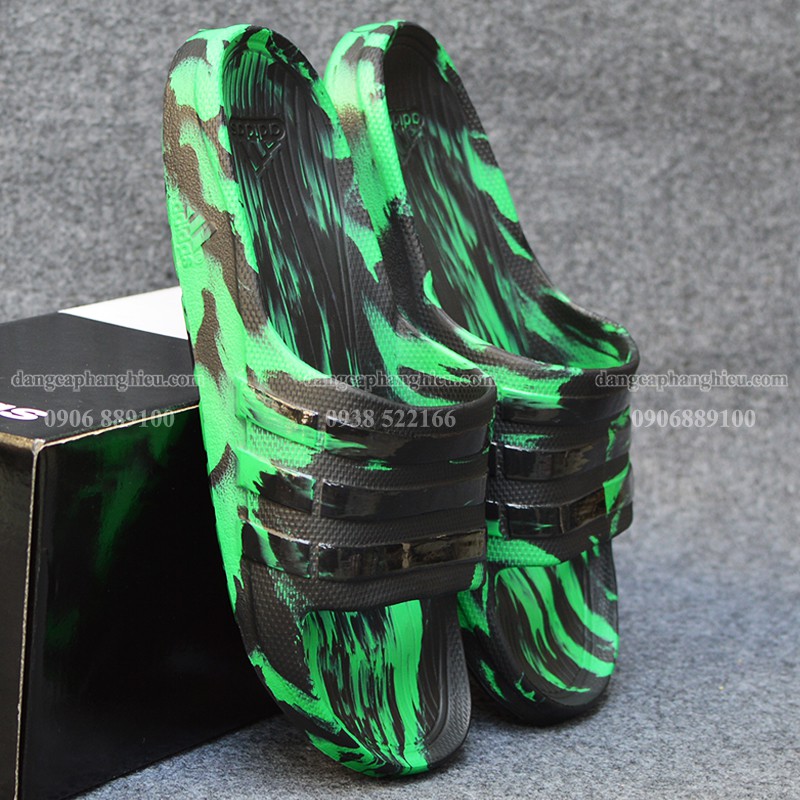 Dép ADIDAS DURAMO CAMO màu đen xanh lá sọc bóng