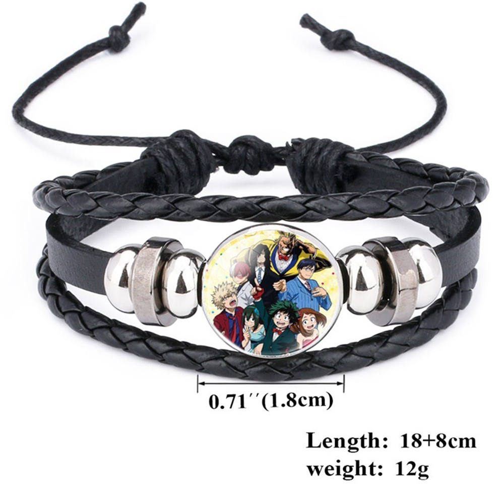 BARRY Children Boku No Hero Academia Bracelets Men Wristband Bangles My Hero Academia Bracelets Charms Punk Multilayer Anime Jewelry Time|Cosplay Leather Bracelet