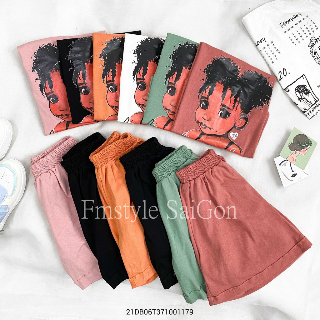 Đồ bộ áo thun tay ngắn in cô gái + Quần ngắn ullzang thời trang nữ FMStyle SaiGon 21DB06T371001 | BigBuy360 - bigbuy360.vn