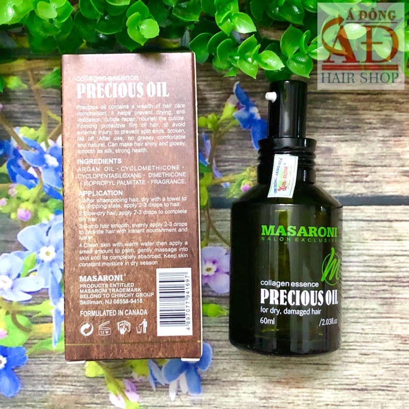 [Chính hãng] [Giá sỉ] Tinh dầu Argan dưỡng tóc Masaroni Collagen Essence Precious Oil 60ml