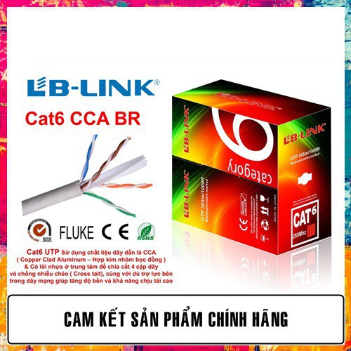 Dây mạng CAT6 CAT6E LB-Link cuộn 305m Full thùng, hàng chính hãng VNCT Việt Nam phân phối
