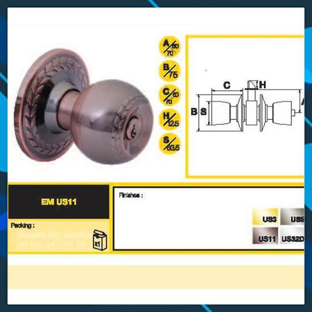 Khóa Nắm Tròn Yale VEM5247US11, màu đồng đỏ