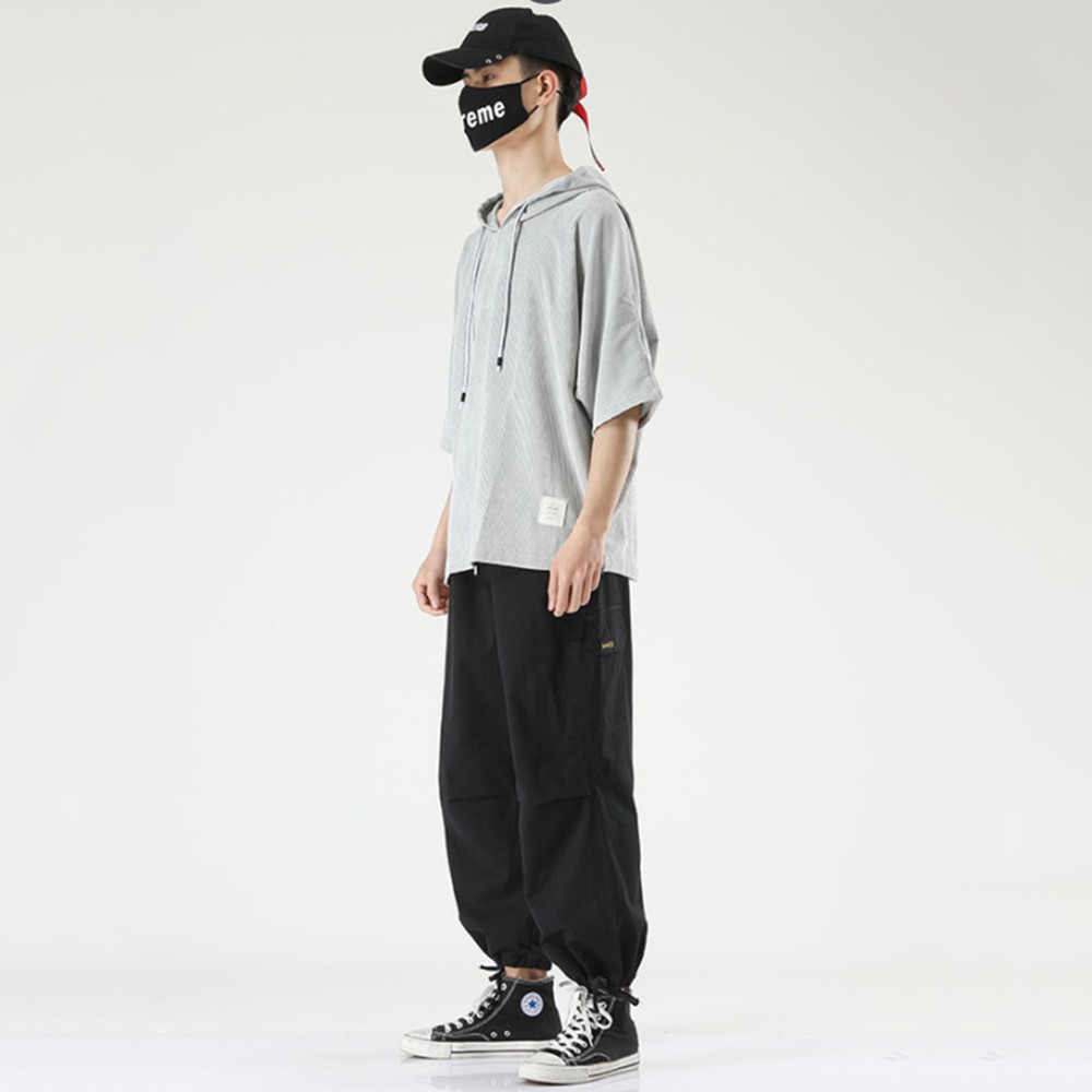 Bộ Quần Áo Thun Nam Thể Thao Mùa Hè Áo Hoodies Ngắn Tay Có Mũ Kết Hợp Quần Jogger Buộc Gấu SET NAM 90000156 | BigBuy360 - bigbuy360.vn