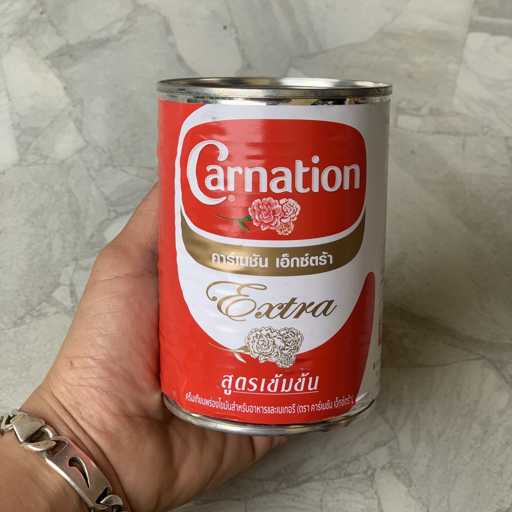 Sữa béo Carnation Extra tươi không đường nấu trà sữa, cà ri ROY Thái Lan ครีมเทียมพร่องไขมัน