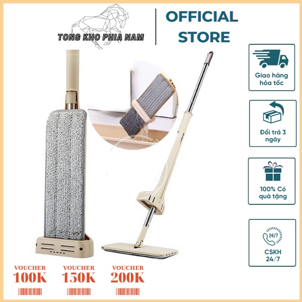 Chổi lau nhà tự vắt thông minh - dụng cụ vệ sinh – chổi &amp; cây lâu nhà – thiết bị làm sạch -  bộ lâu nhà tự vắt - khăn lâ