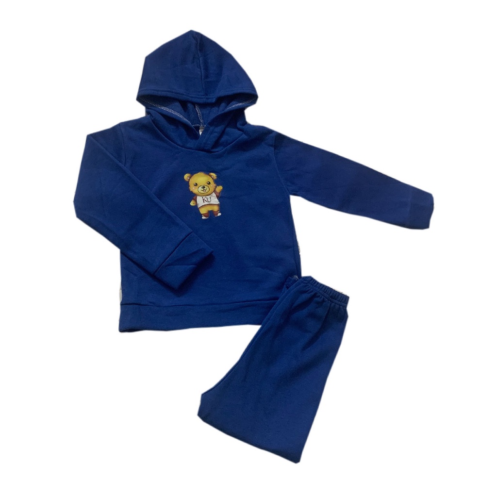 Đồ bộ thu đông cho bé dài tay có mũ, bộ nỉ lông trẻ em hàng xuất khẩu