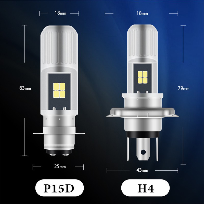Đèn pha LYMOYO LED T19 H6 P15D H4 BA20D H6M DC / AC 12-80v 6000K chất lượng cao cho xe máy