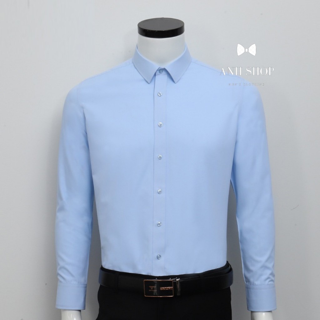 Áo sơ mi nam dài tay áo sơ mi trắng vải lụa nến không nhăn thời trang cao cấp - SML | BigBuy360 - bigbuy360.vn