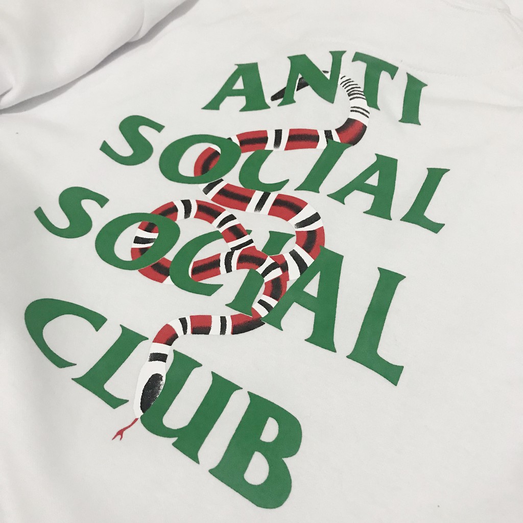 Áo Khoác Hoodie In Chữ Anti Social Social Club X Gvcci Snake Assc X Gxci Hype