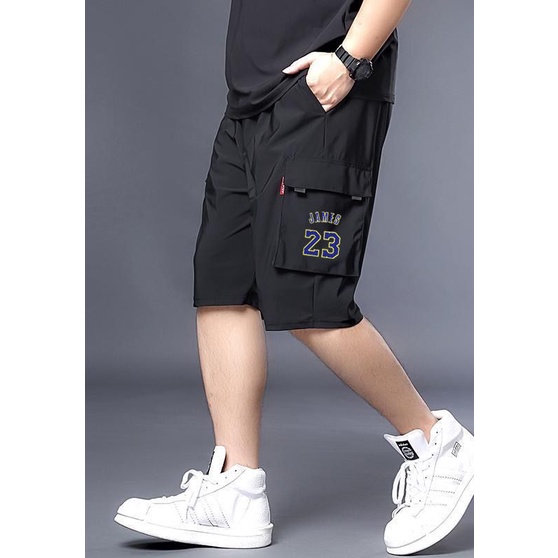 Quần Short Thể Thao Ống Rộng Phối Túi Plus Size Lớn Cho Nam