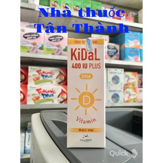 Vitamin D3 nhỏ giọt Kidal 400, có DHA giúp bé thông minhkhỏe, ngủ ngon, hết mồ hôi trộm, rụng tóc vành khăn