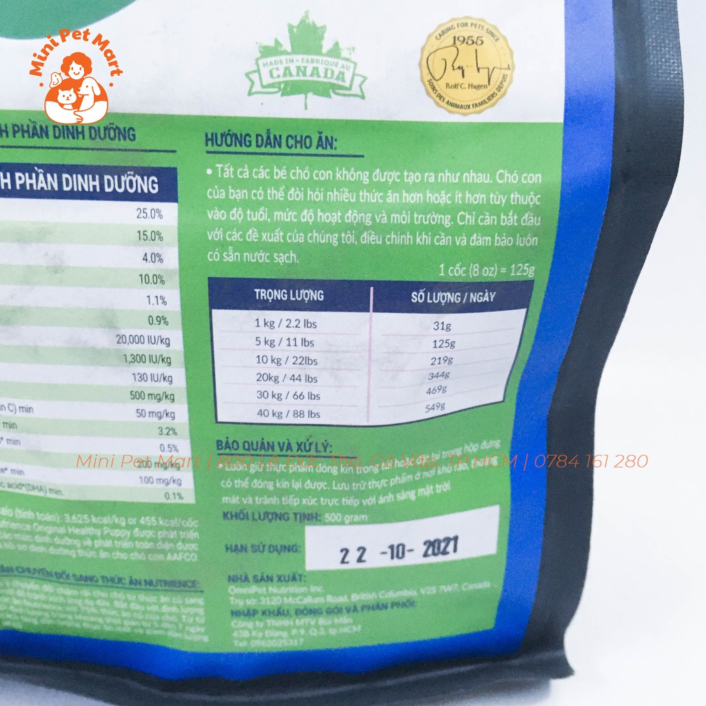 [500g] Thức ăn hạt cho chó con NUTRIENCE - Vị thịt gà và rau củ