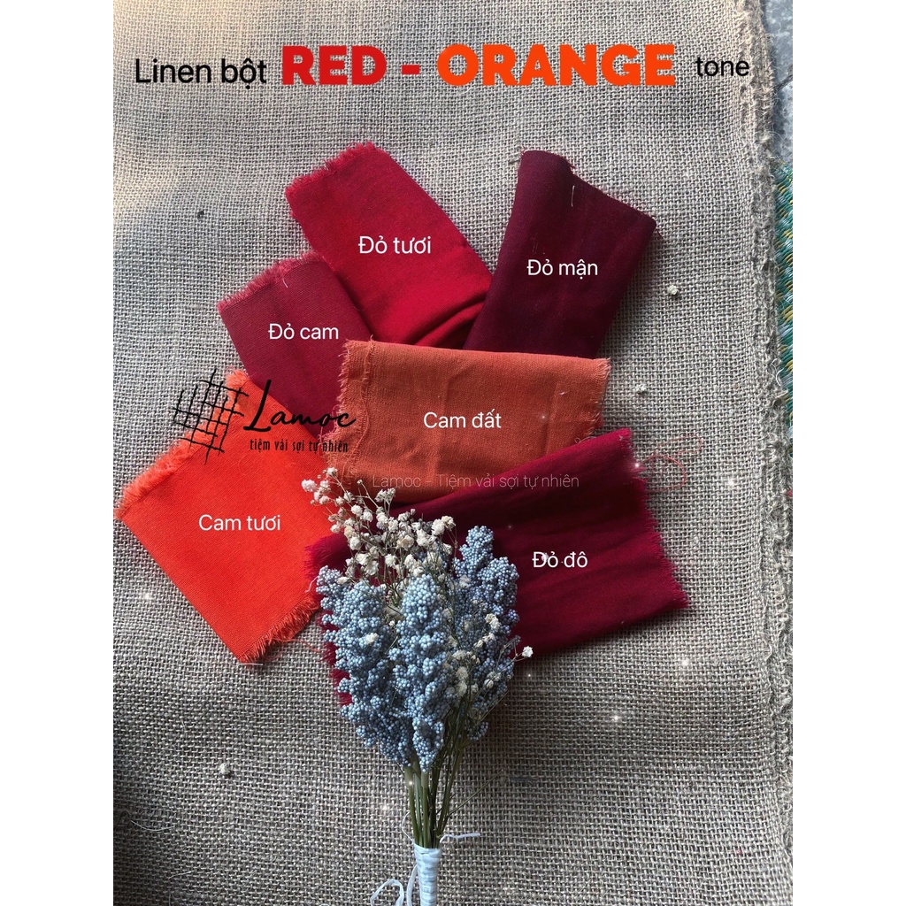 Vải linen bột mịn - Bảng màu Linen bột các màu  Lamoc - Tiệm vải sợi tự nhiên