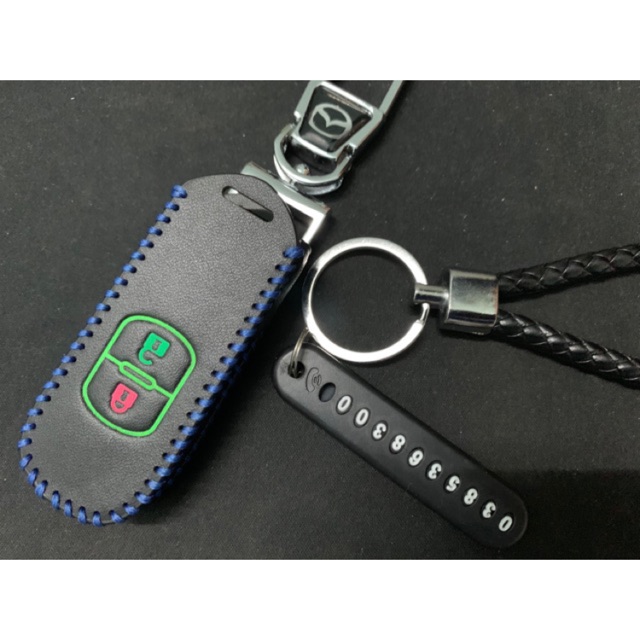 Bao da chìa khóa xe Mazda khóa 2 nút bấm