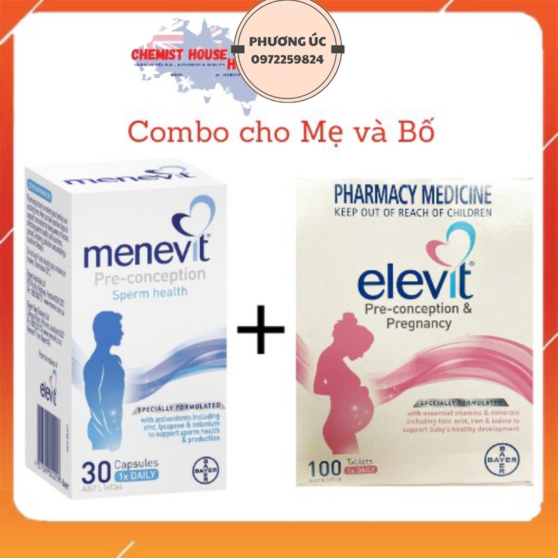Combo cho Mẹ và Bố chuẩn bị mang thai (Elevit + Menevit)