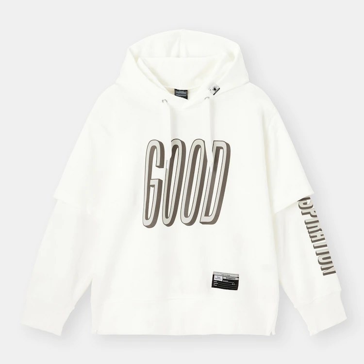 (GU Nhật chính hãng) Nam - Áo hoodie/ Áo nỉ dài tay có mũ chất dày dặn Good Inspiration