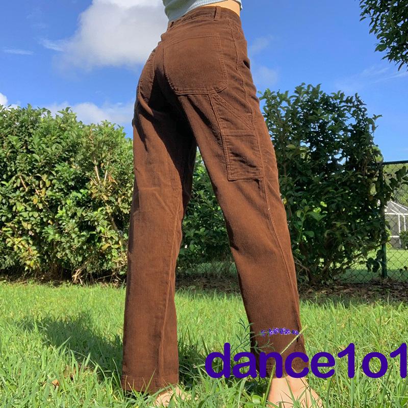 Quần nhung dài lưng cao màu trơn thời trang cho nữ 2021