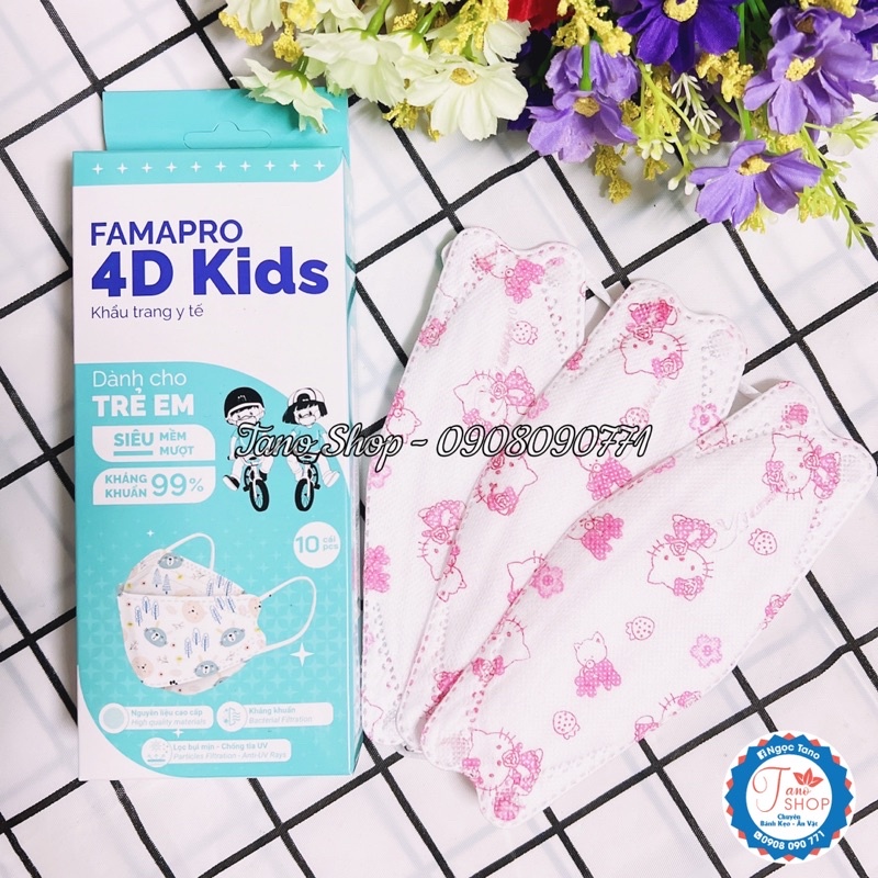 Set 50 cái khẩu trang KF94 trẻ em 4D Fampro Nam Anh - mix đủ màu