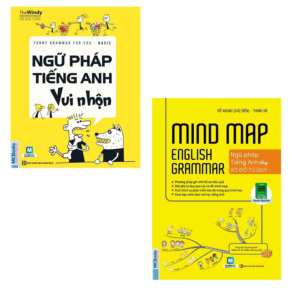 Sách - COMBO Funny Grammar for you Basic Ngữ pháp tiếng Anh vui nhộn + Mindmap English Grammar