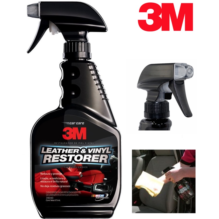 Chai bảo dưỡng ghế da, vệ sinh, phục hồi, làm bóng da nội thất ô tô 3M 39040 Leather &amp; Vinyl Restorer