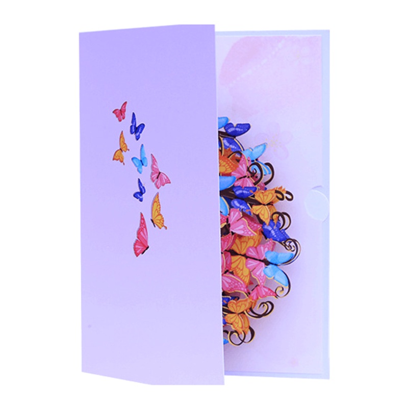 Thiệp Nổi 3D Hình Cây Và Bướm Xinh Xắn
