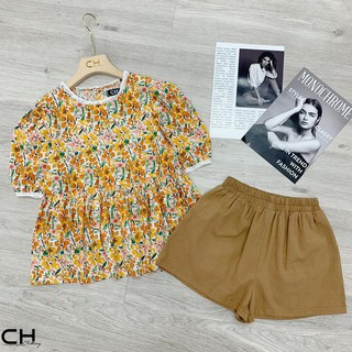 Set áo peplum hoa cực xinh