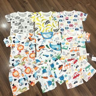 Combo bộ cotton giấy sợi tre cho bé kh trang