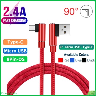 [Giao hàng nhanh] Usb 90°Dây sạc cáp nhanh khuỷu tay cho dây cáp dữ liệu trò chơi điện thoại Micro Usb / Type C