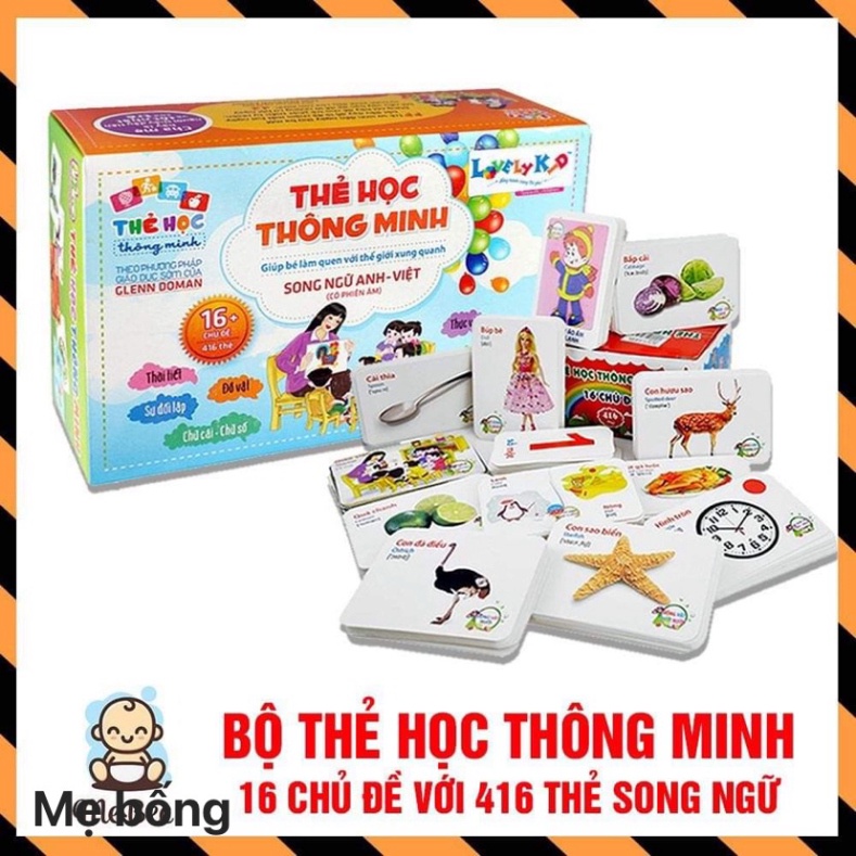Bộ thẻ học thông minh 16 chủ đề tiếng Anh- tiếng Việt cho bé