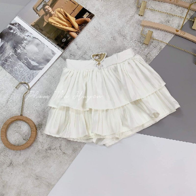Chân váy 2 tầng dập li hàng QC