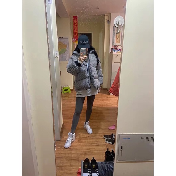 Áo Phao kẻ dáng béo siêu ấm