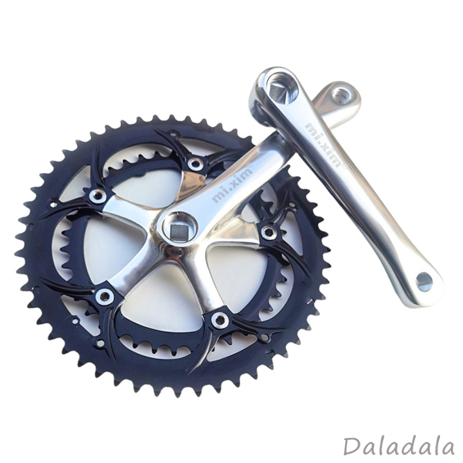 Single Speed Crankset 39T-53T 165mm Crankarms 130 BCD Folding Road Bike Crankset fit for Track Road Bicycle Fixed Gear  (Square Taper)