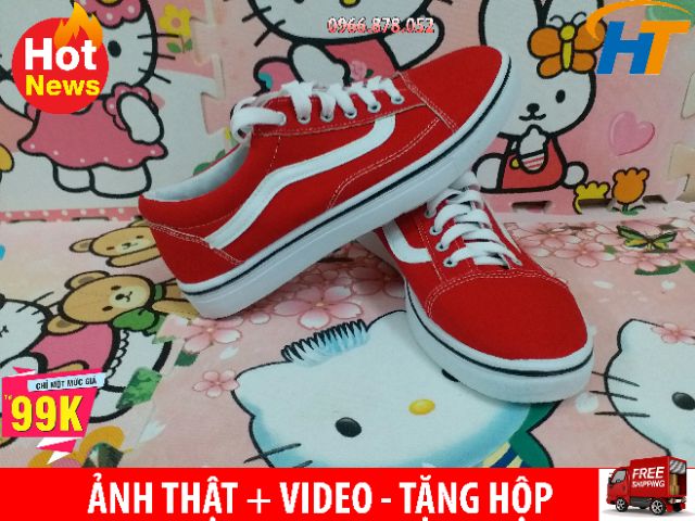 ⚡[freeship đơn hàng từ 99k] Giày thể thao vans đỏ tươi Nam Nữ | BigBuy360 - bigbuy360.vn