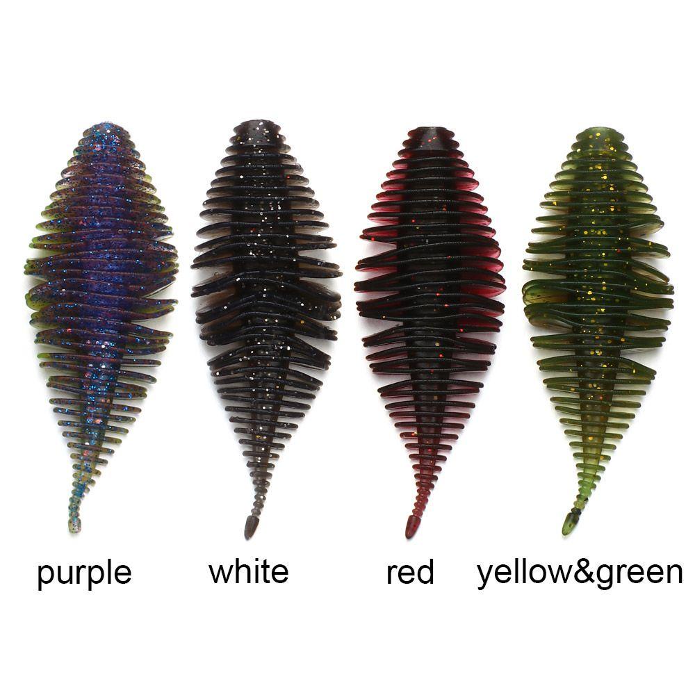 Bộ 6 Mồi Câu Cá Silicone Cao Su Mềm Hình Sâu