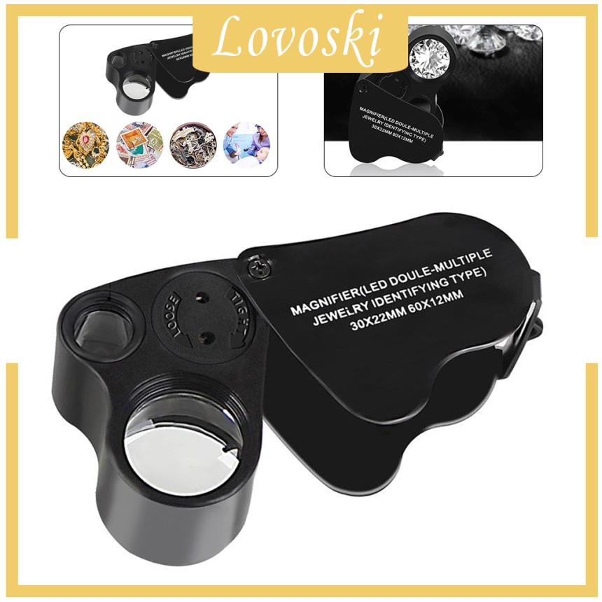 Kính LúP Trang SứC 30X 60X + 2 ĐèN LED Chuyên DụNg