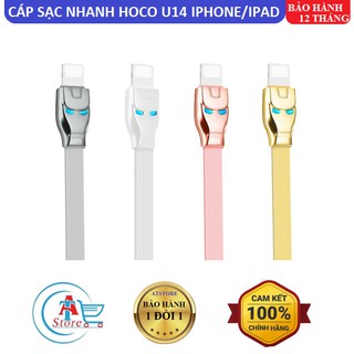 Cáp sạc nhanh iphone/ ipad hoco u14 1,2m chính hãng chống gãy, đứt