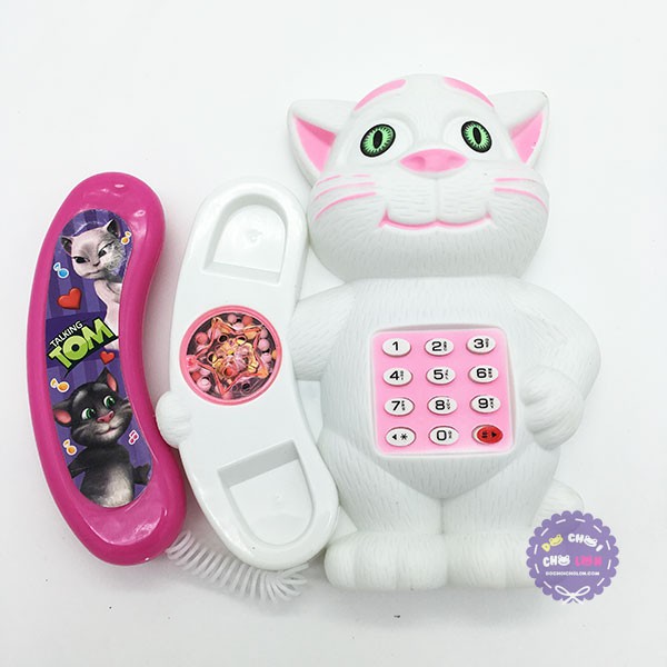Vỉ đồ chơi điện thoại bàn mèo Tom dùng pin có đèn nhạc